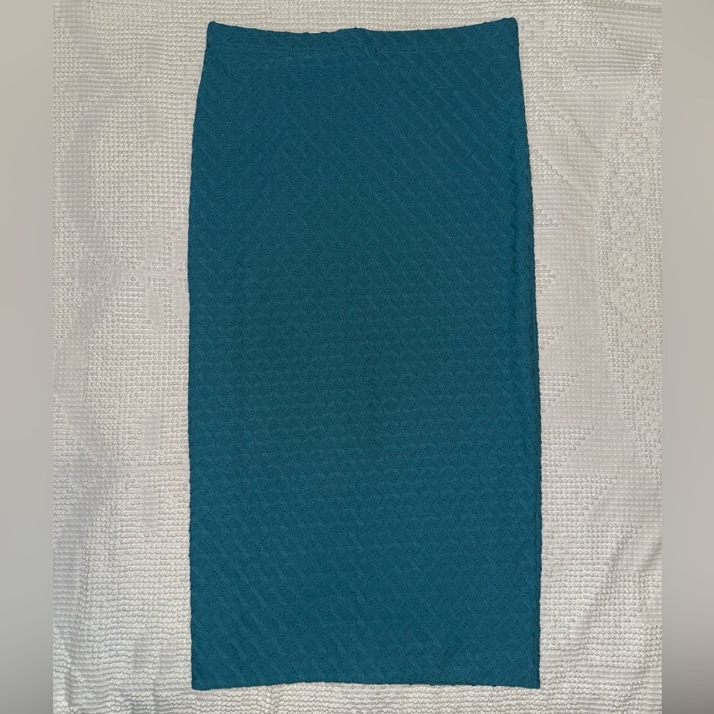 Tildon Teal Below The Knee Pencil Skirt Size Medium